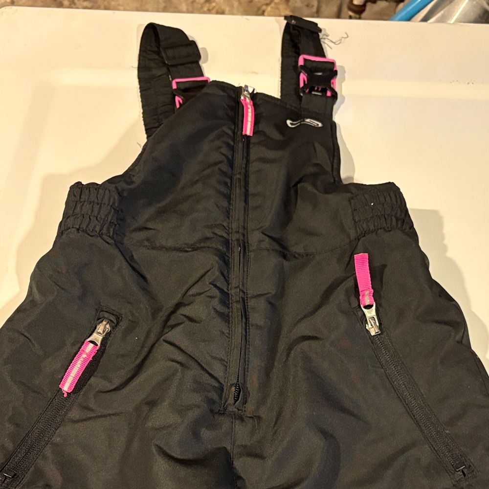 Champion Kids Black Overalls with Pink Accents